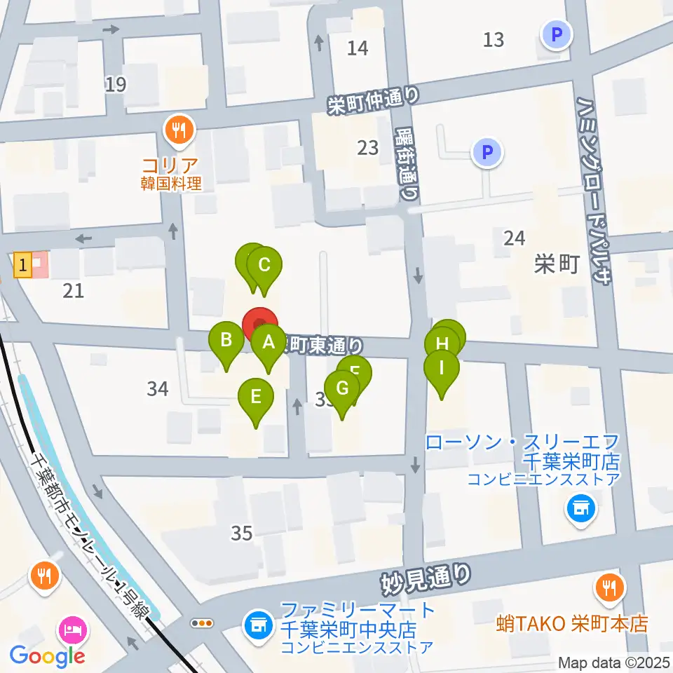 music lounge BAHAMA周辺のファミレス・ファーストフード一覧地図