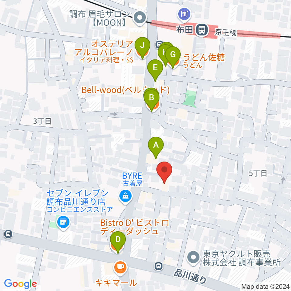 office DERZO周辺のファミレス・ファーストフード一覧地図