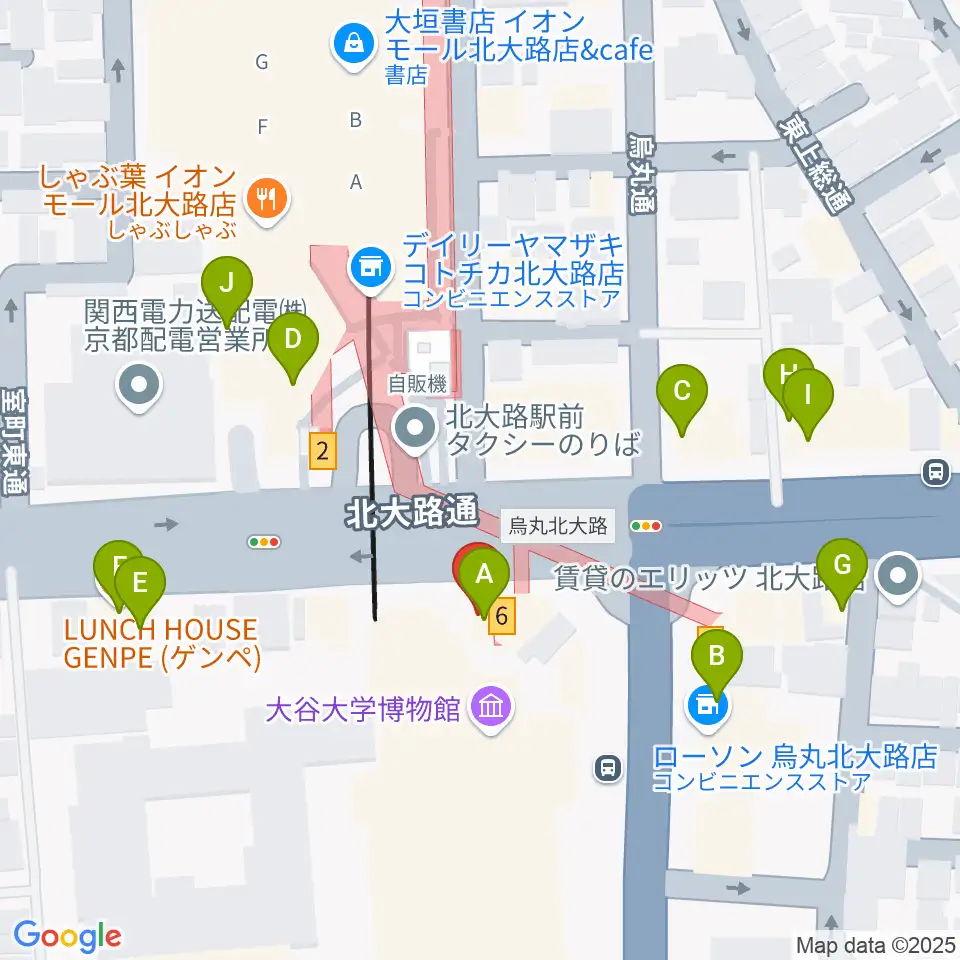 Radio Mix Kyoto周辺のファミレス・ファーストフード一覧地図