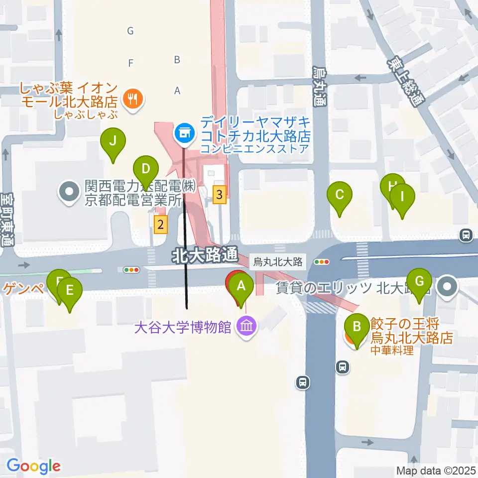 Radio Mix Kyoto周辺のファミレス・ファーストフード一覧地図