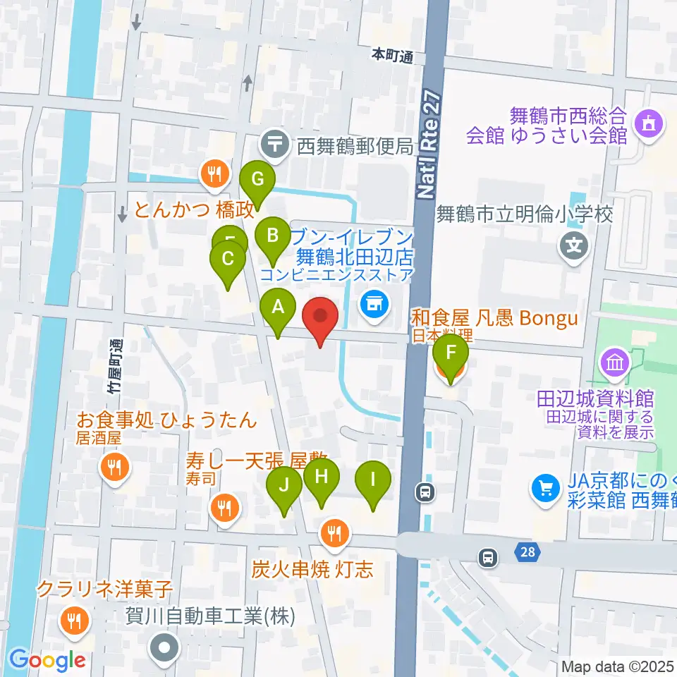 FMまいづる周辺のファミレス・ファーストフード一覧地図