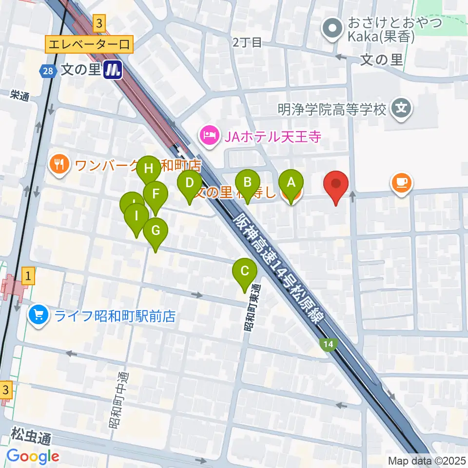 IS STUDIO周辺のファミレス・ファーストフード一覧地図