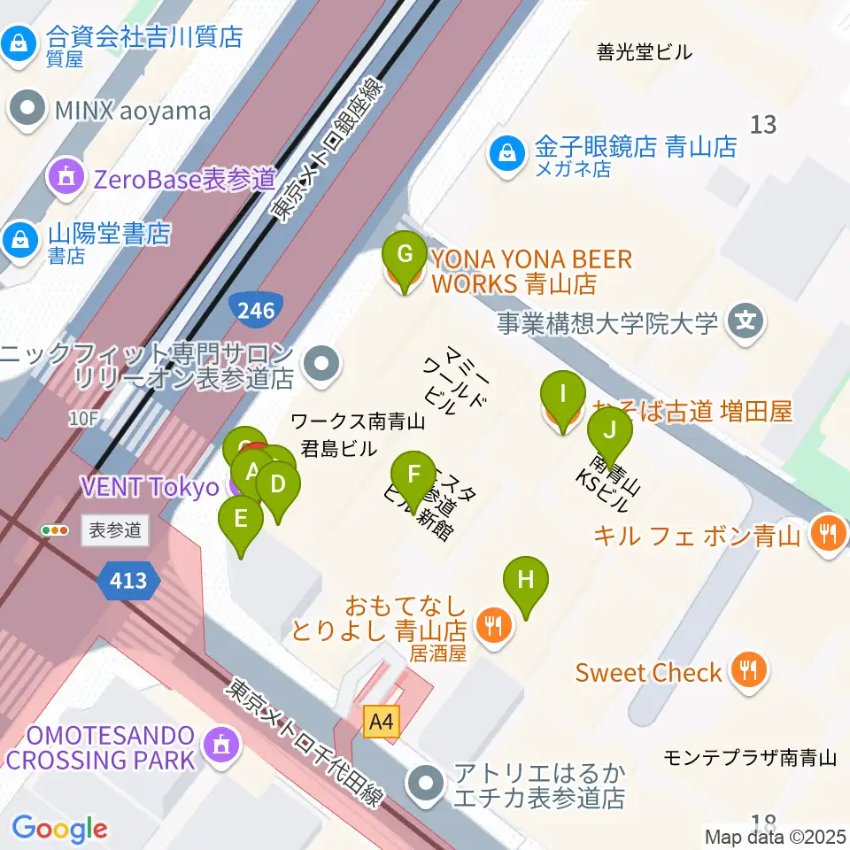 WALL&WALL周辺のファミレス・ファーストフード一覧地図