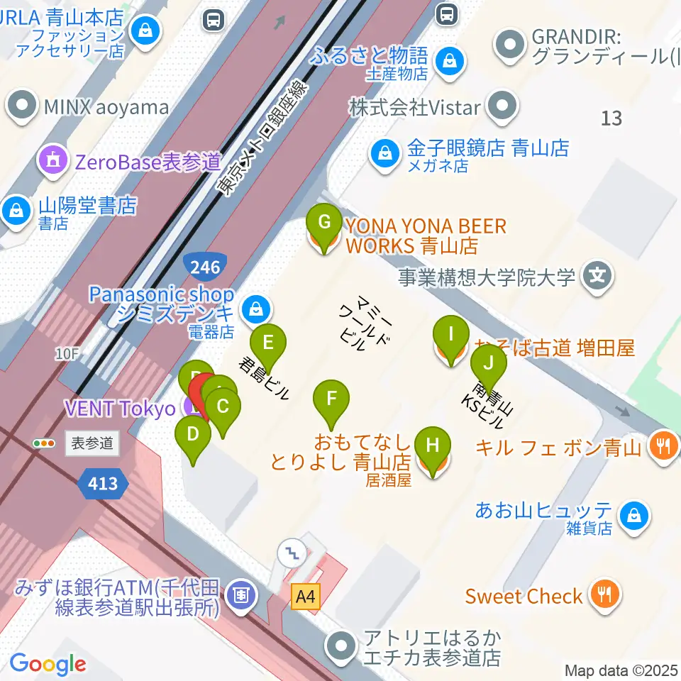 WALL&WALL周辺のファミレス・ファーストフード一覧地図