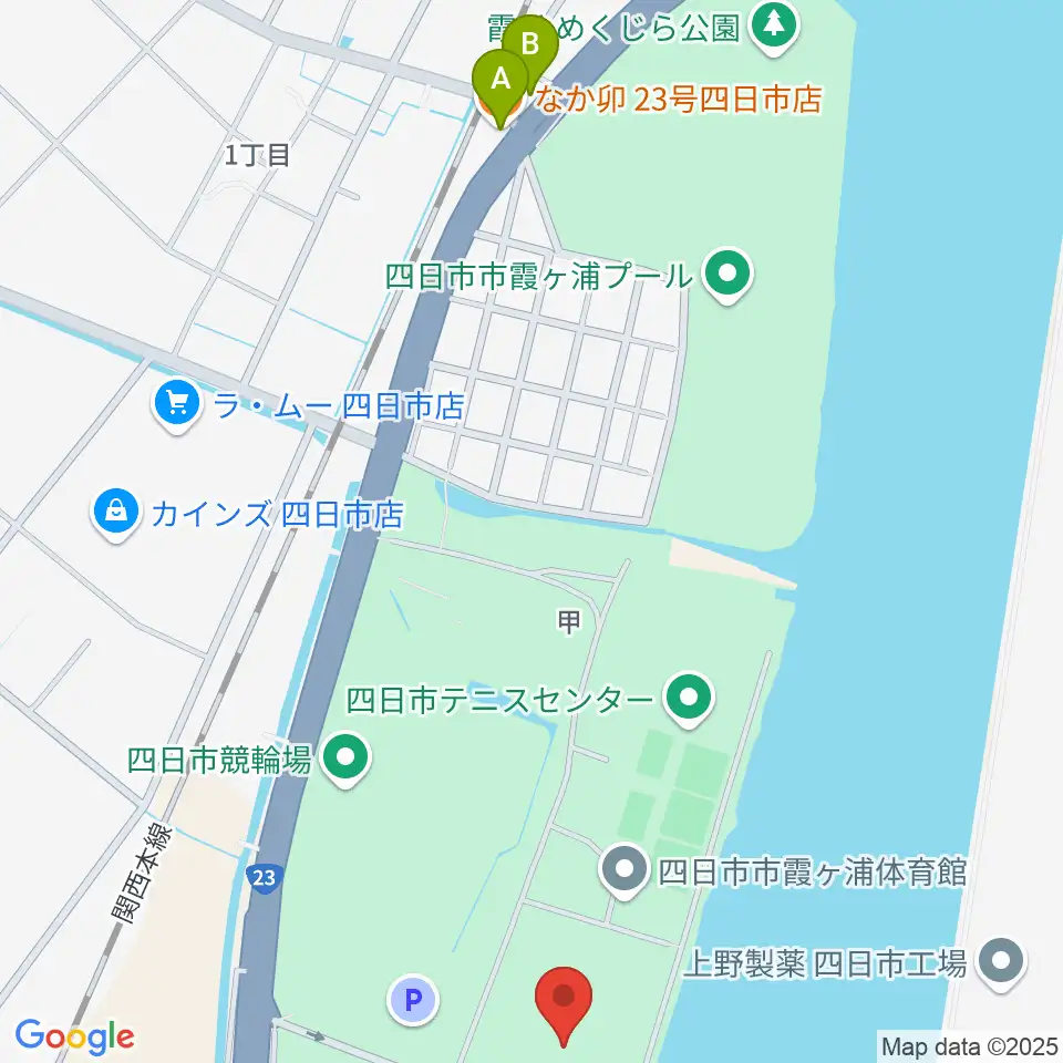 四日市ドーム周辺のファミレス・ファーストフード一覧地図
