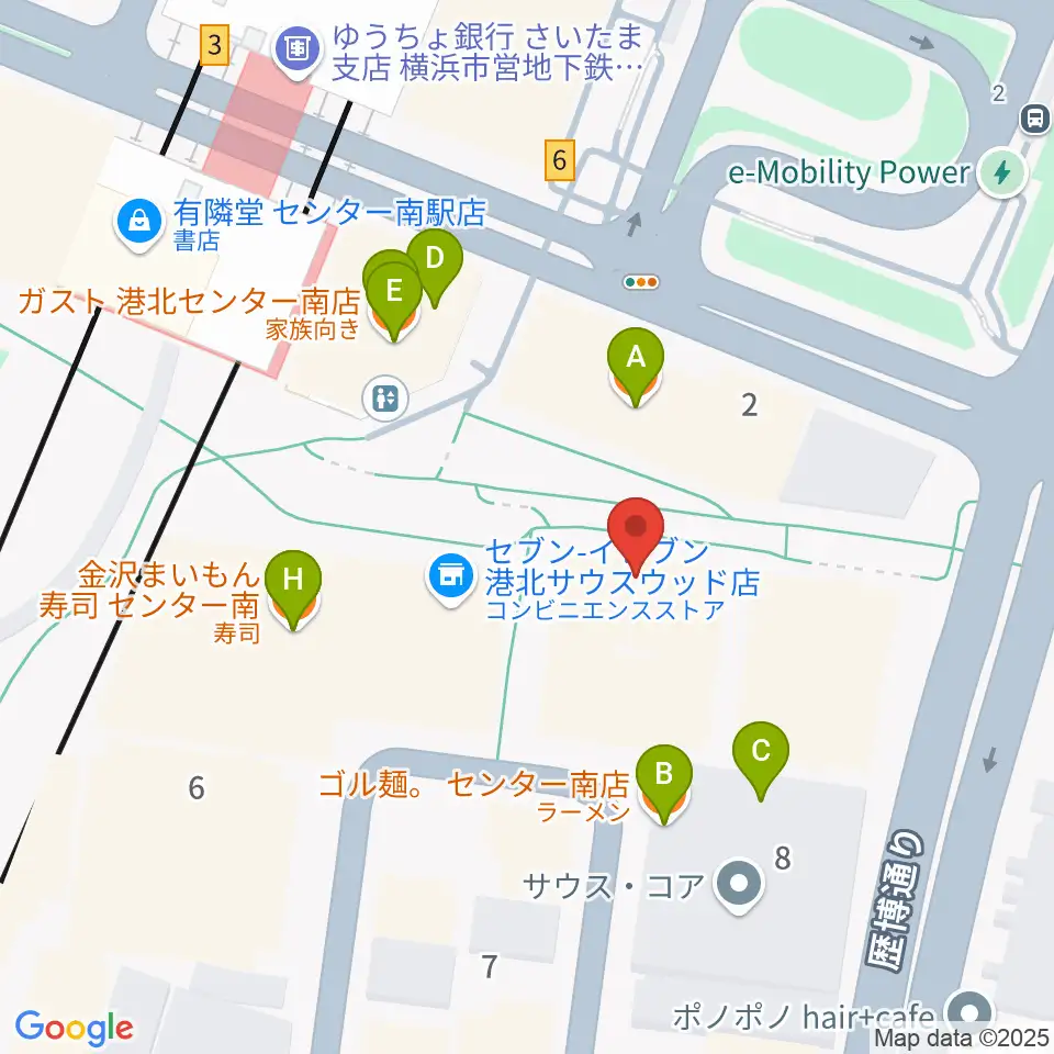 音楽サロンAria周辺のファミレス・ファーストフード一覧地図
