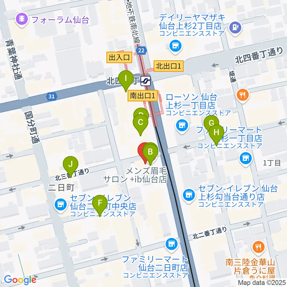 スタジオソルファ周辺のファミレス・ファーストフード一覧地図