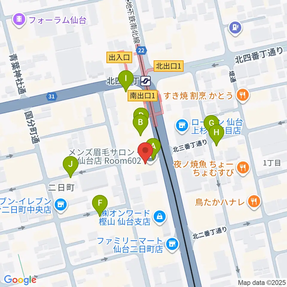 スタジオソルファ周辺のファミレス・ファーストフード一覧地図
