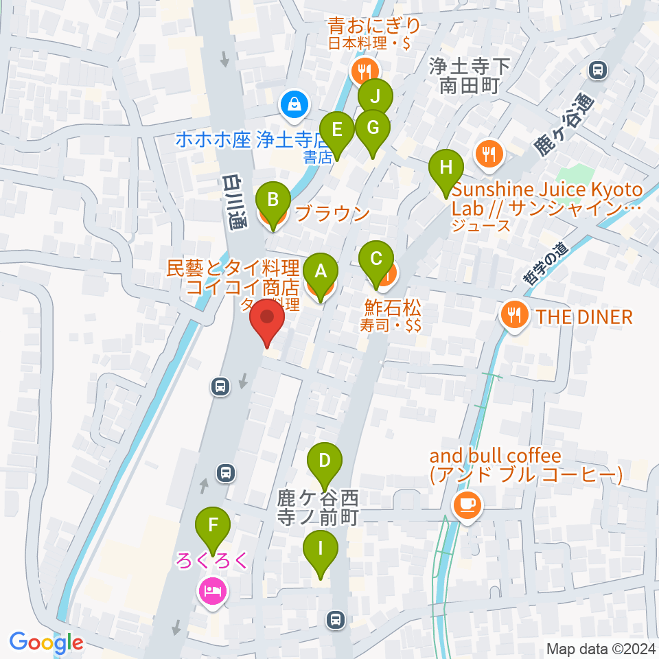 外 soto周辺のファミレス・ファーストフード一覧地図