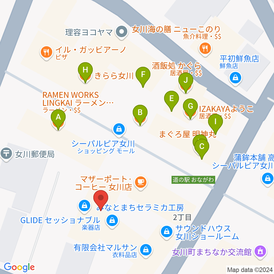 GLIDE周辺のファミレス・ファーストフード一覧地図