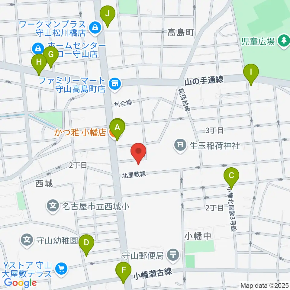 オットリーヤナカザワ周辺のファミレス・ファーストフード一覧地図