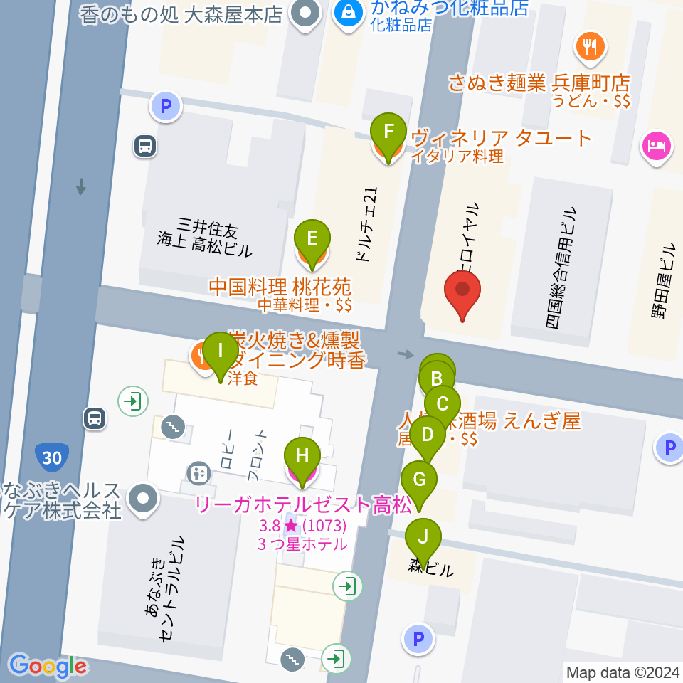 add9 Guitars周辺のファミレス・ファーストフード一覧地図