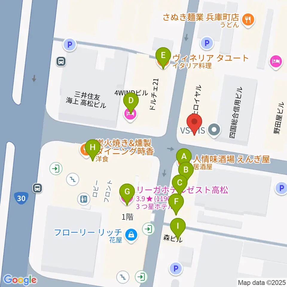 add9 Guitars周辺のファミレス・ファーストフード一覧地図