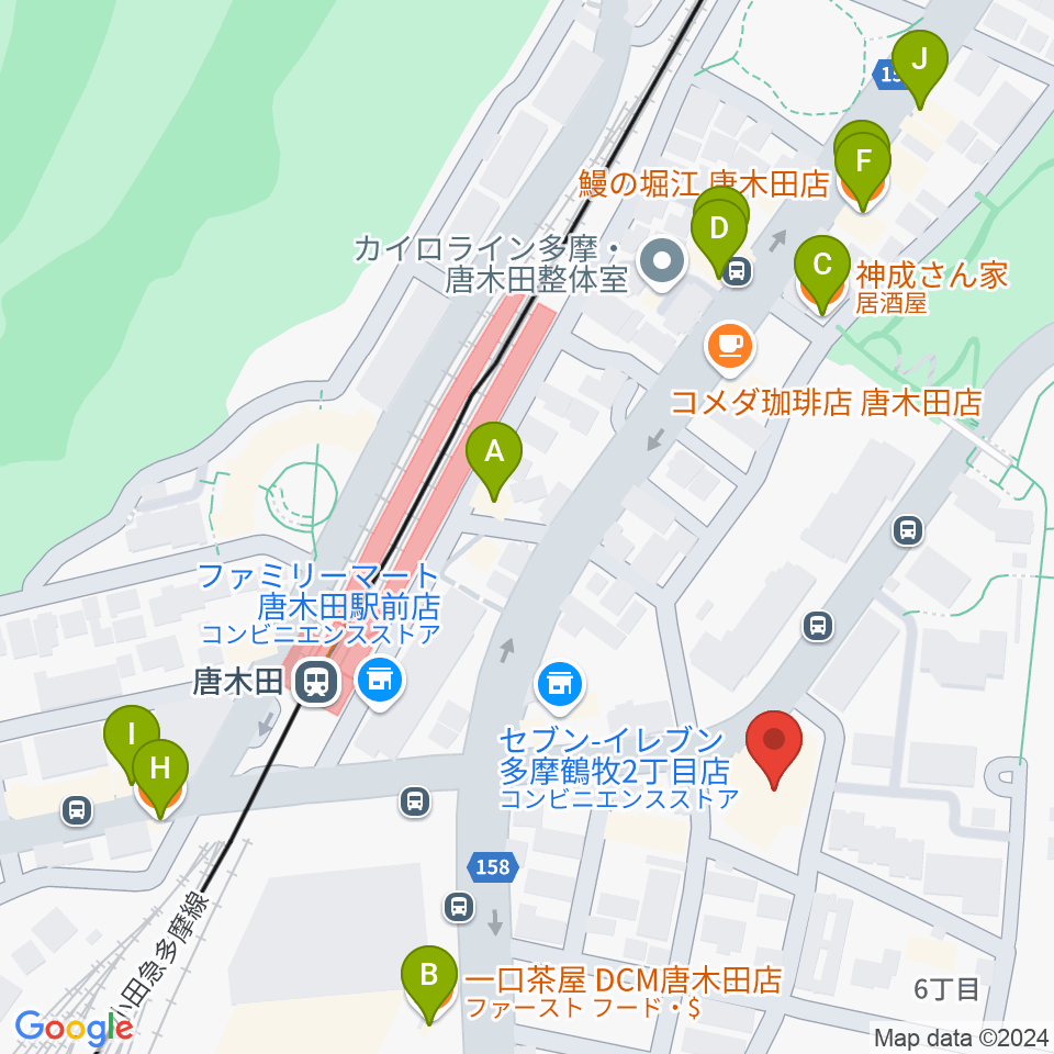 からきだ菖蒲館周辺のファミレス・ファーストフード一覧地図