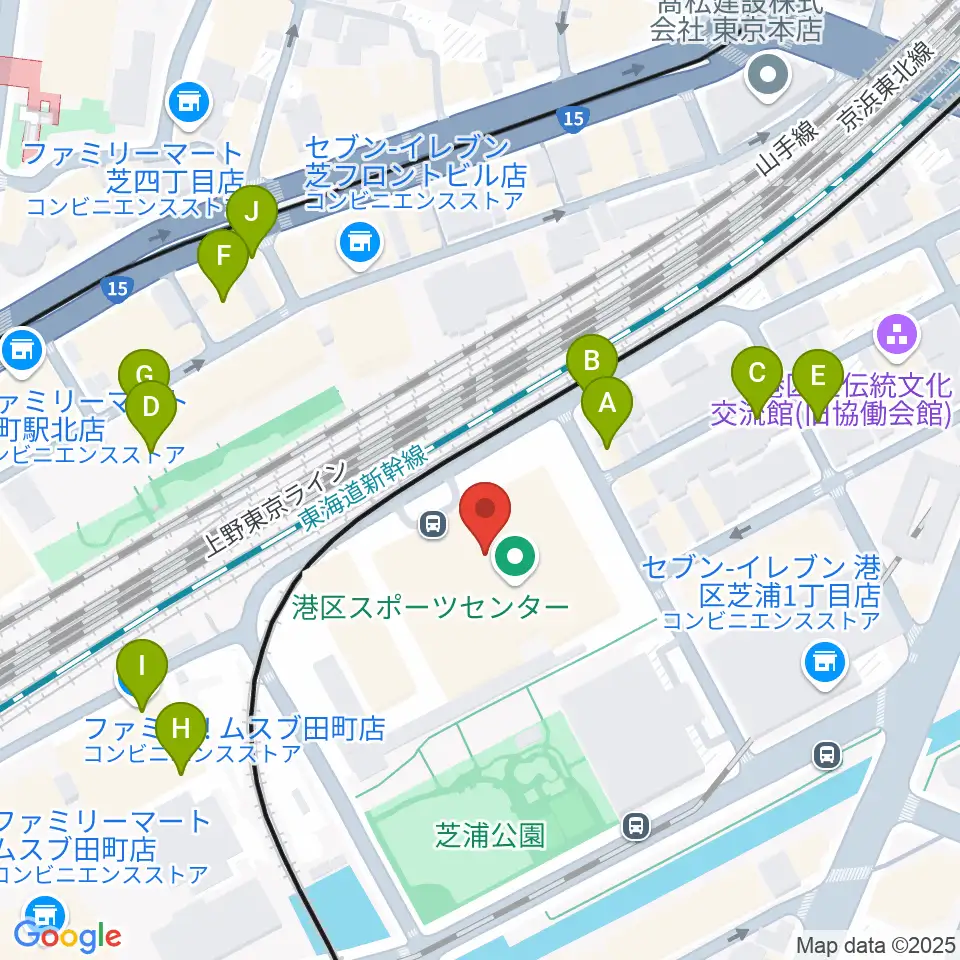 港区立男女平等参画センター リーブラ周辺のファミレス・ファーストフード一覧地図