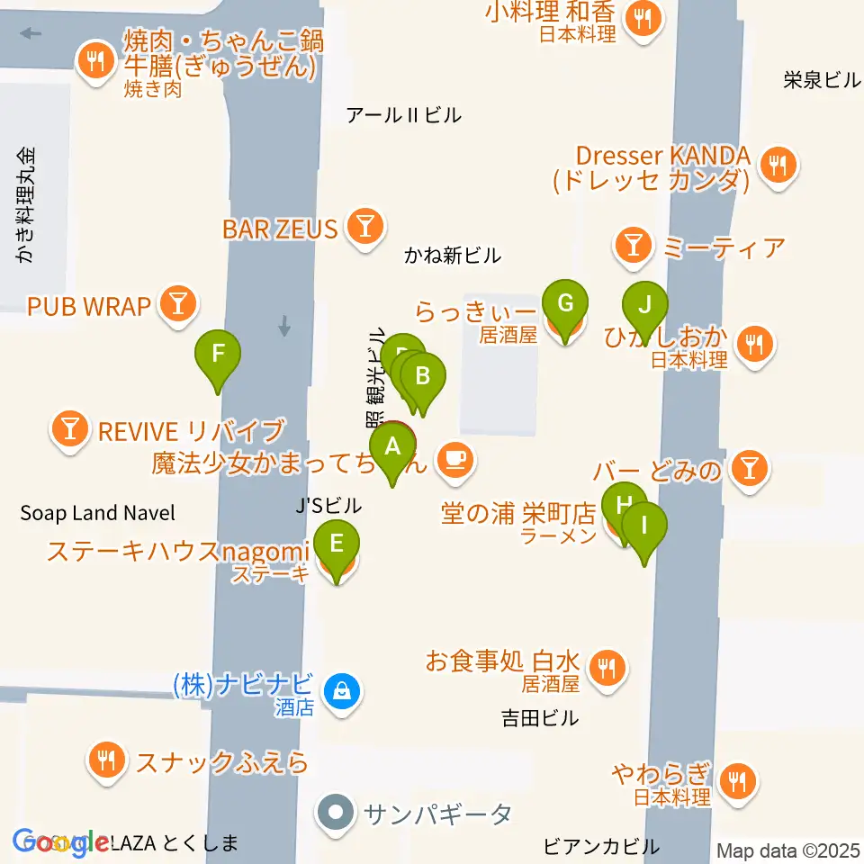 徳島HOT ROD周辺のファミレス・ファーストフード一覧地図
