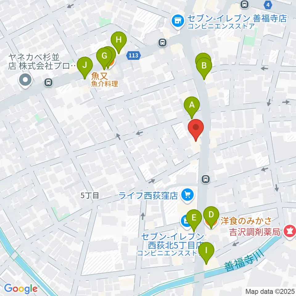 遊空間がざびぃ周辺のファミレス・ファーストフード一覧地図