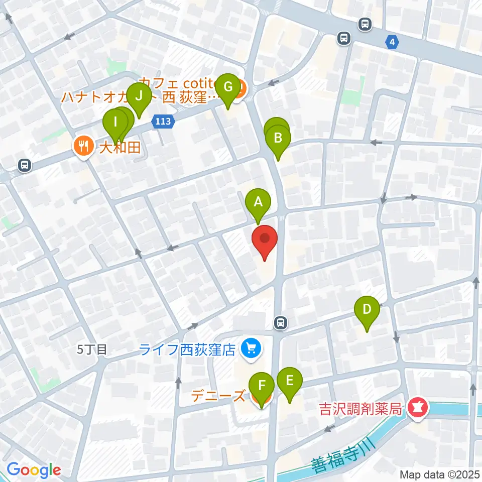 遊空間がざびぃ周辺のファミレス・ファーストフード一覧地図