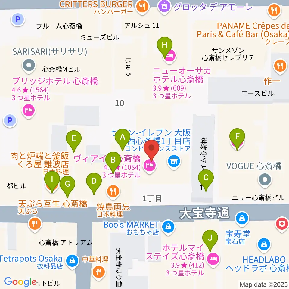 三木楽器BASS SIDE周辺のファミレス・ファーストフード一覧地図