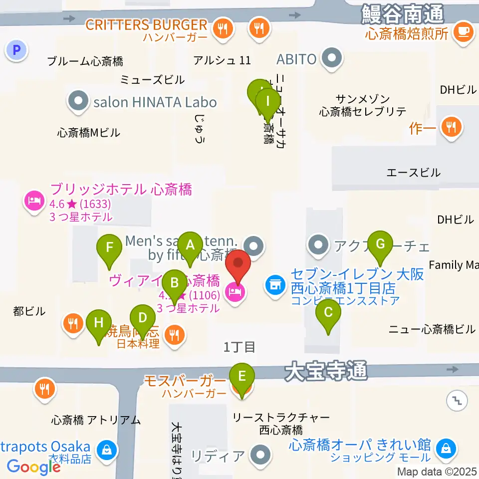三木楽器BASS SIDE周辺のファミレス・ファーストフード一覧地図
