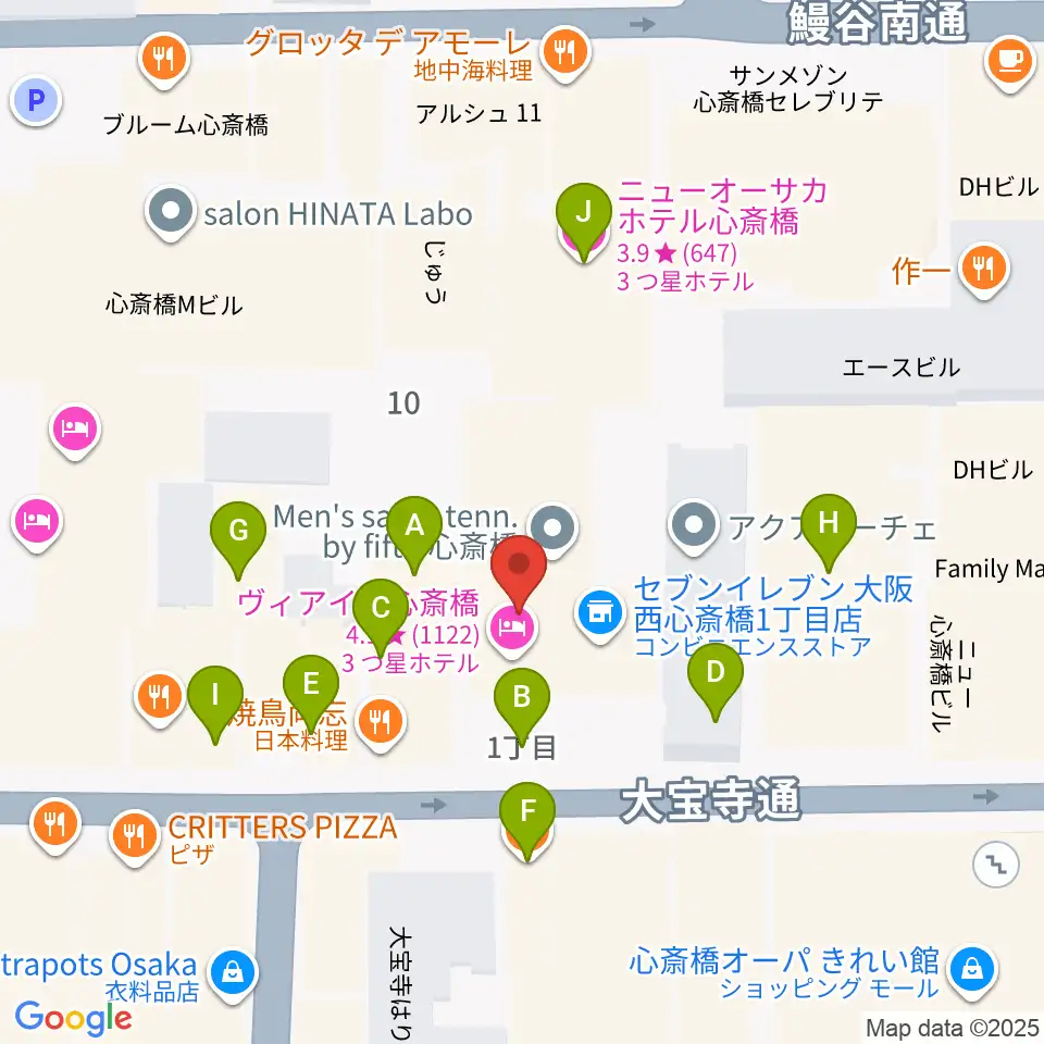 三木楽器BASS SIDE周辺のファミレス・ファーストフード一覧地図