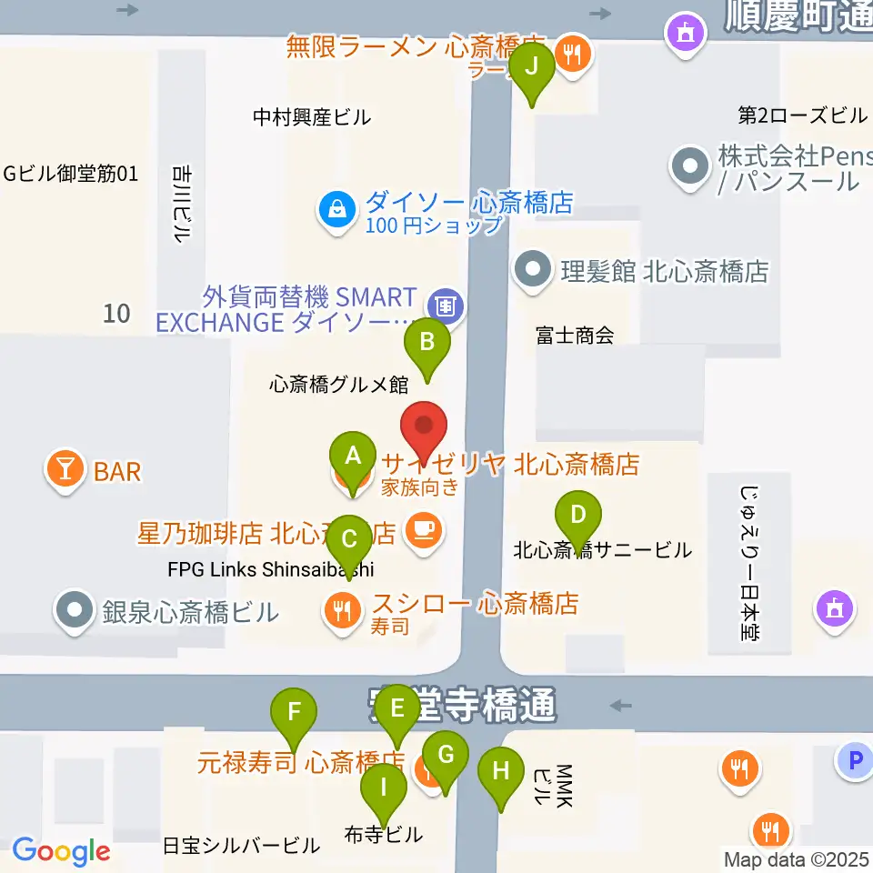 三木楽器ウインドフォレスト周辺のファミレス・ファーストフード一覧地図