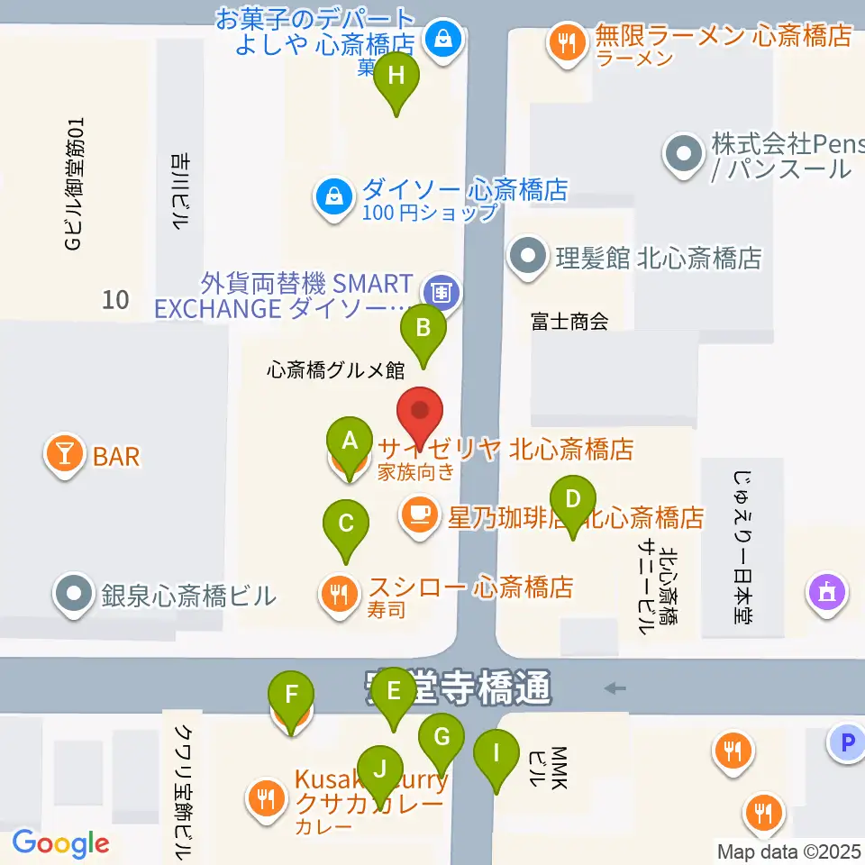 三木楽器ウインドフォレスト周辺のファミレス・ファーストフード一覧地図