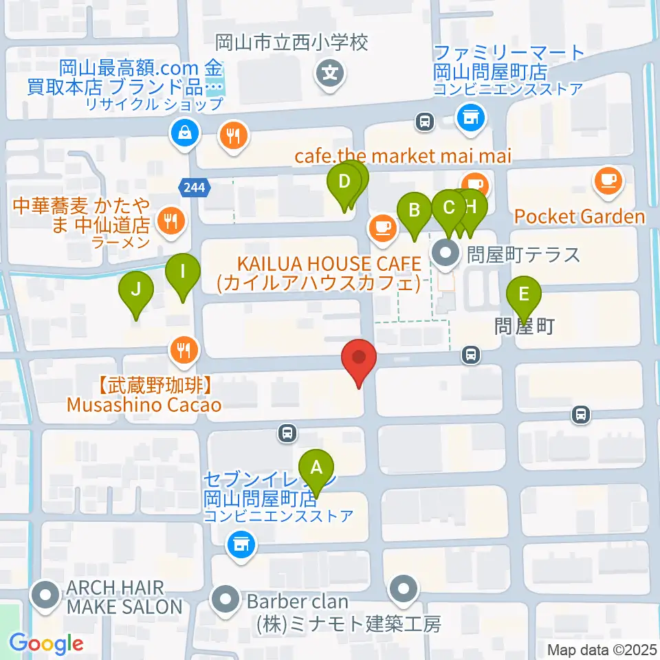 スタジオバース問屋町周辺のファミレス・ファーストフード一覧地図