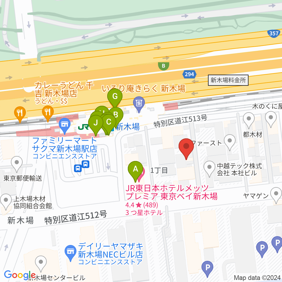 新木場1stRING周辺のファミレス・ファーストフード一覧地図