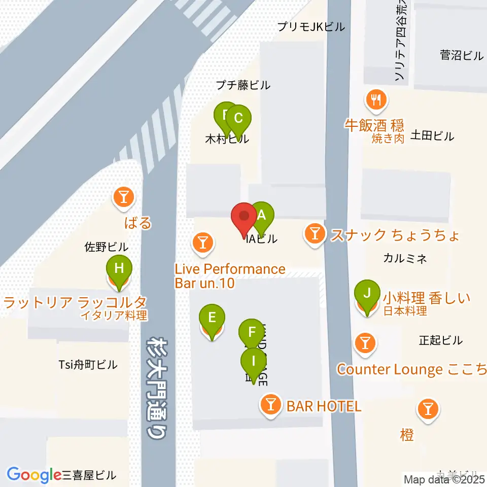 Bar un.10周辺のファミレス・ファーストフード一覧地図
