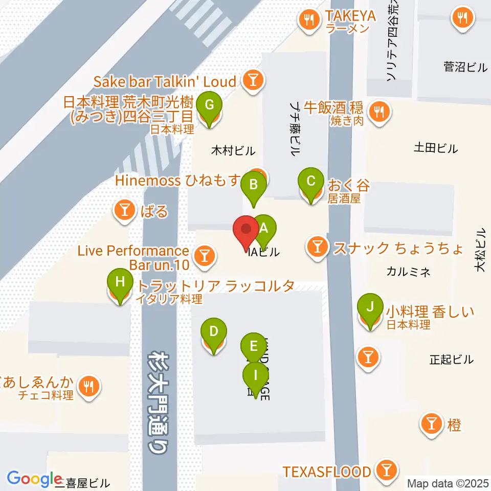 Bar un.10周辺のファミレス・ファーストフード一覧地図