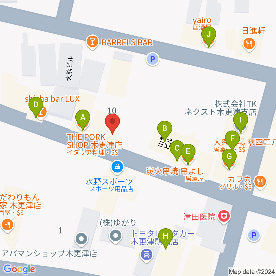 Live Spot Mick周辺のファミレス・ファーストフード一覧地図