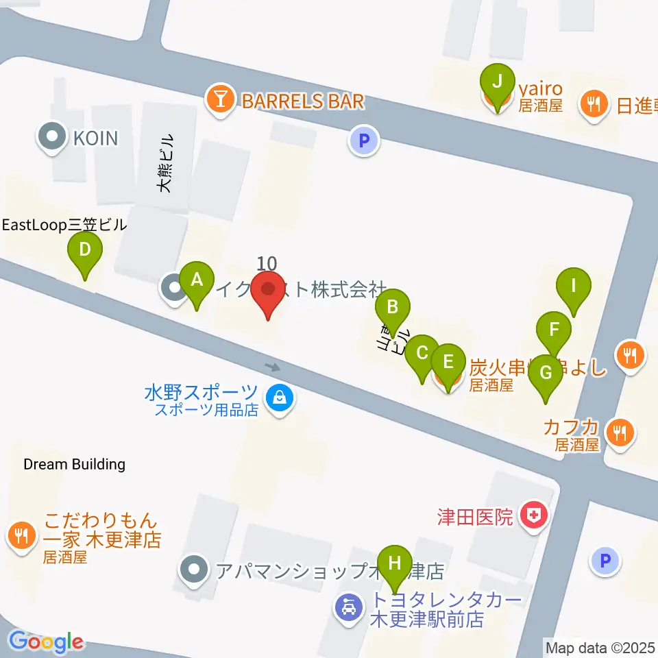 Live Spot Mick周辺のファミレス・ファーストフード一覧地図
