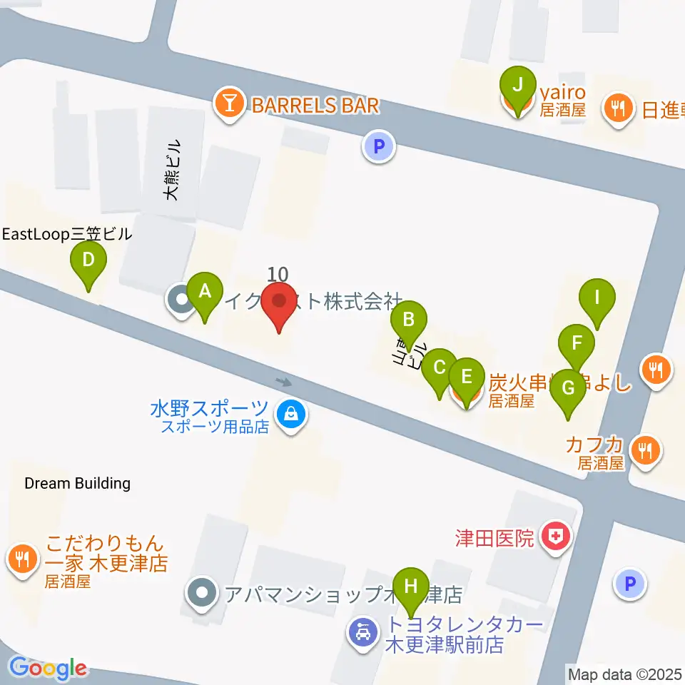 Live Spot Mick周辺のファミレス・ファーストフード一覧地図