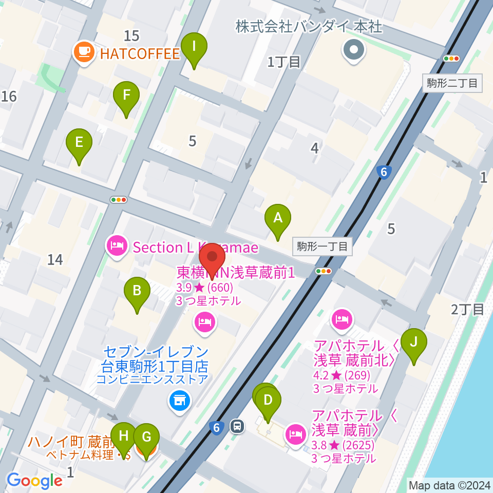 浅草Gold Sounds周辺のファミレス・ファーストフード一覧地図