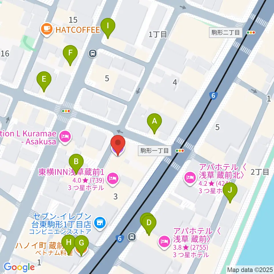 浅草Gold Sounds周辺のファミレス・ファーストフード一覧地図