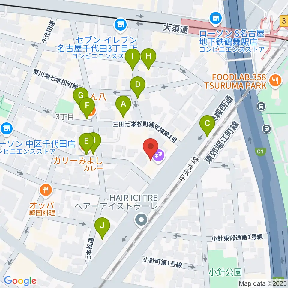 EMU Music School周辺のファミレス・ファーストフード一覧地図