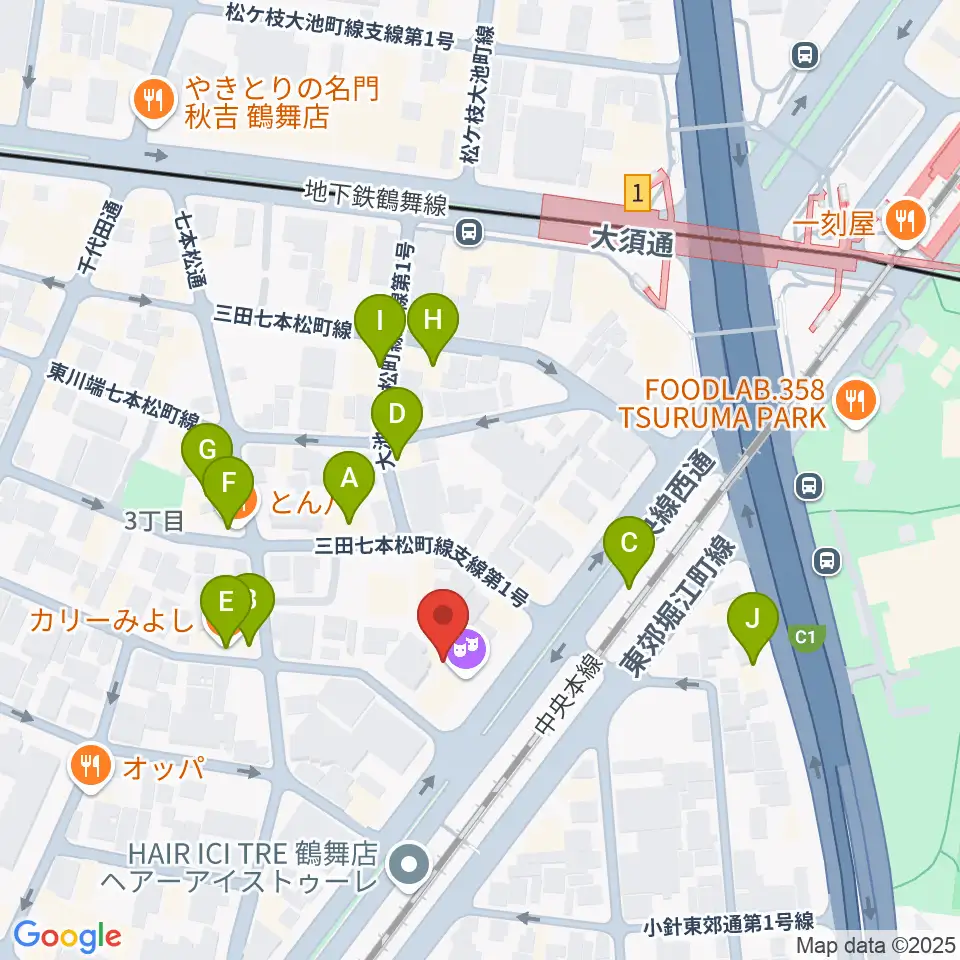 EMU Music School周辺のファミレス・ファーストフード一覧地図