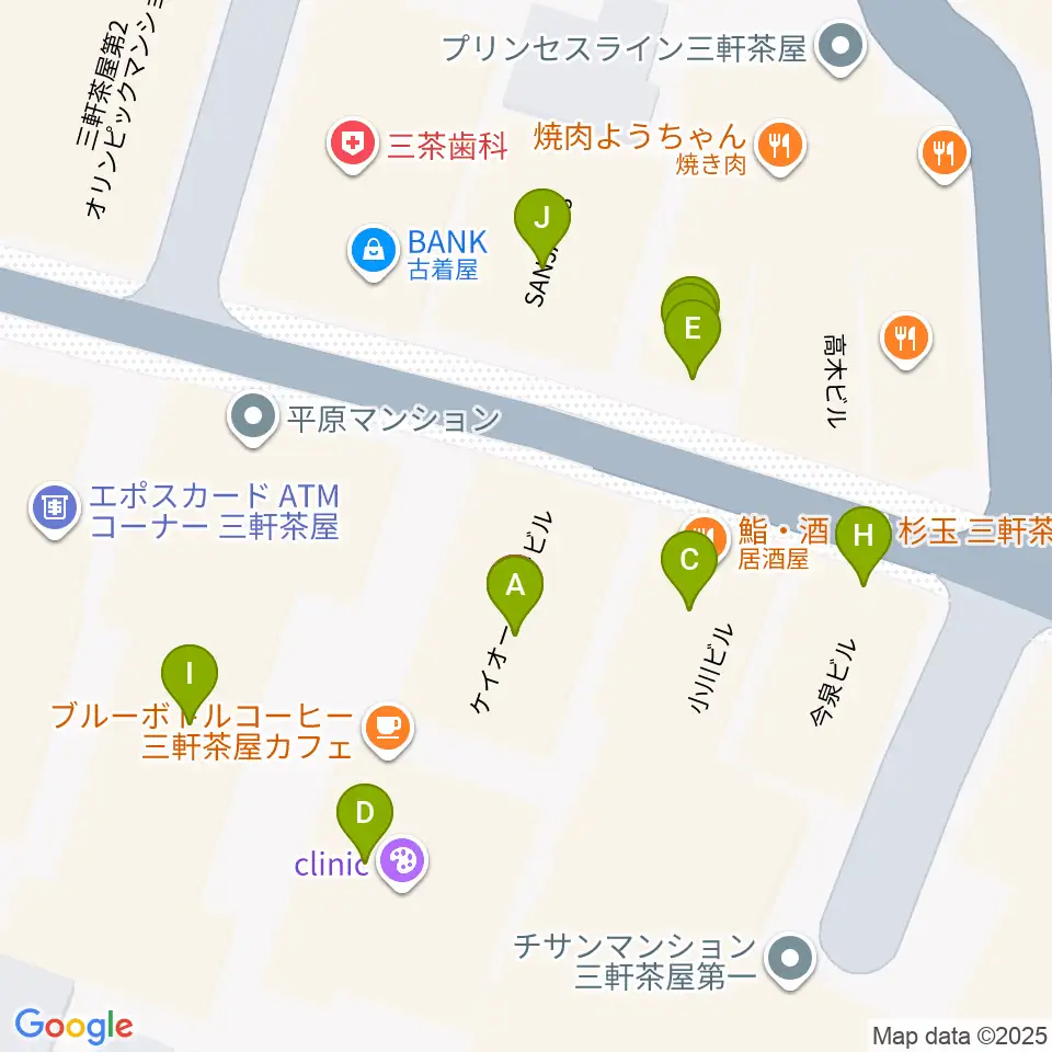 三軒茶屋HEAVEN'S DOOR周辺のファミレス・ファーストフード一覧地図