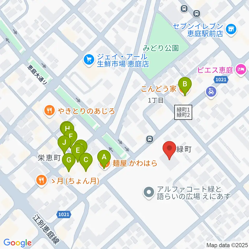 ディスカバリーファーム周辺のファミレス・ファーストフード一覧地図
