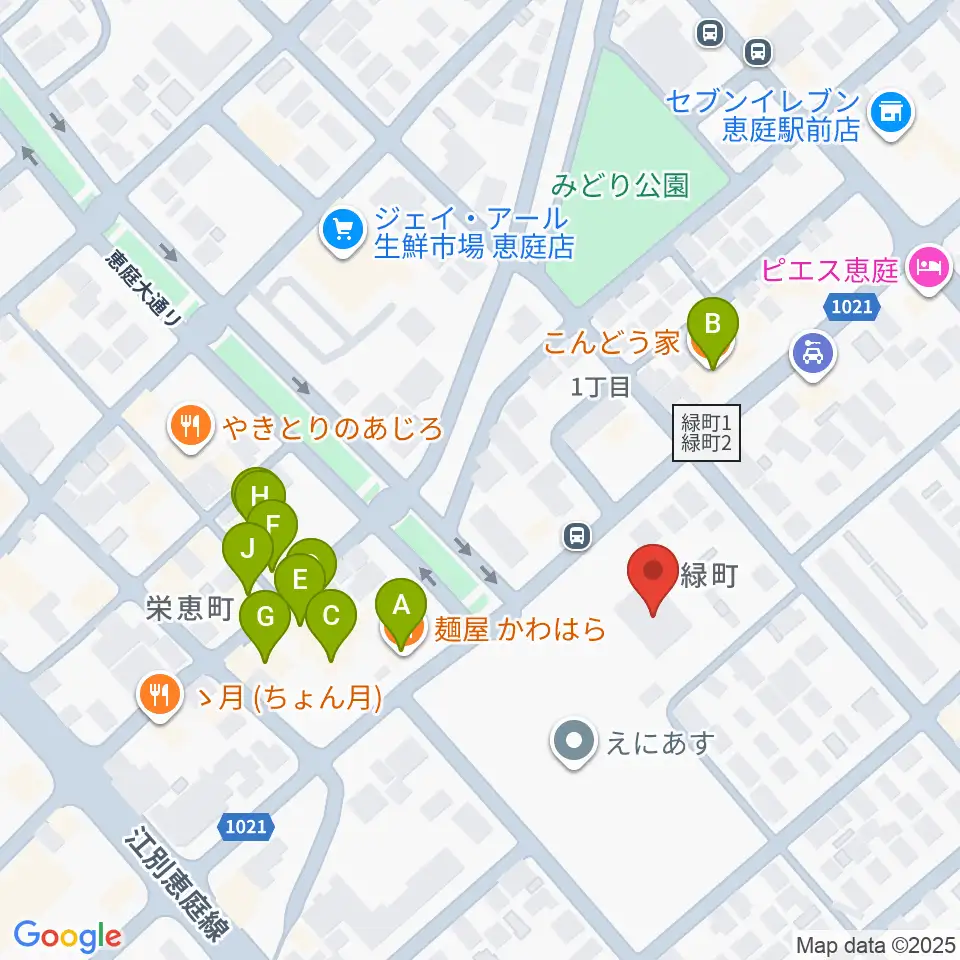 ディスカバリーファーム周辺のファミレス・ファーストフード一覧地図