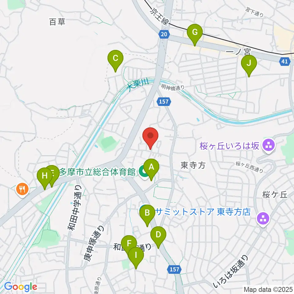 大樹バイオリン工房周辺のファミレス・ファーストフード一覧地図