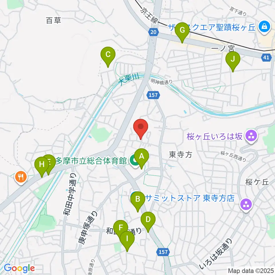 大樹バイオリン工房周辺のファミレス・ファーストフード一覧地図