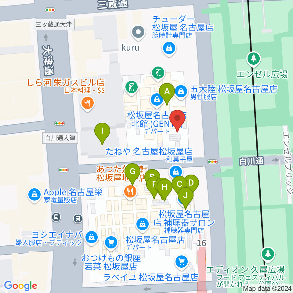 名古屋ReNY limited周辺のファミレス・ファーストフード一覧地図