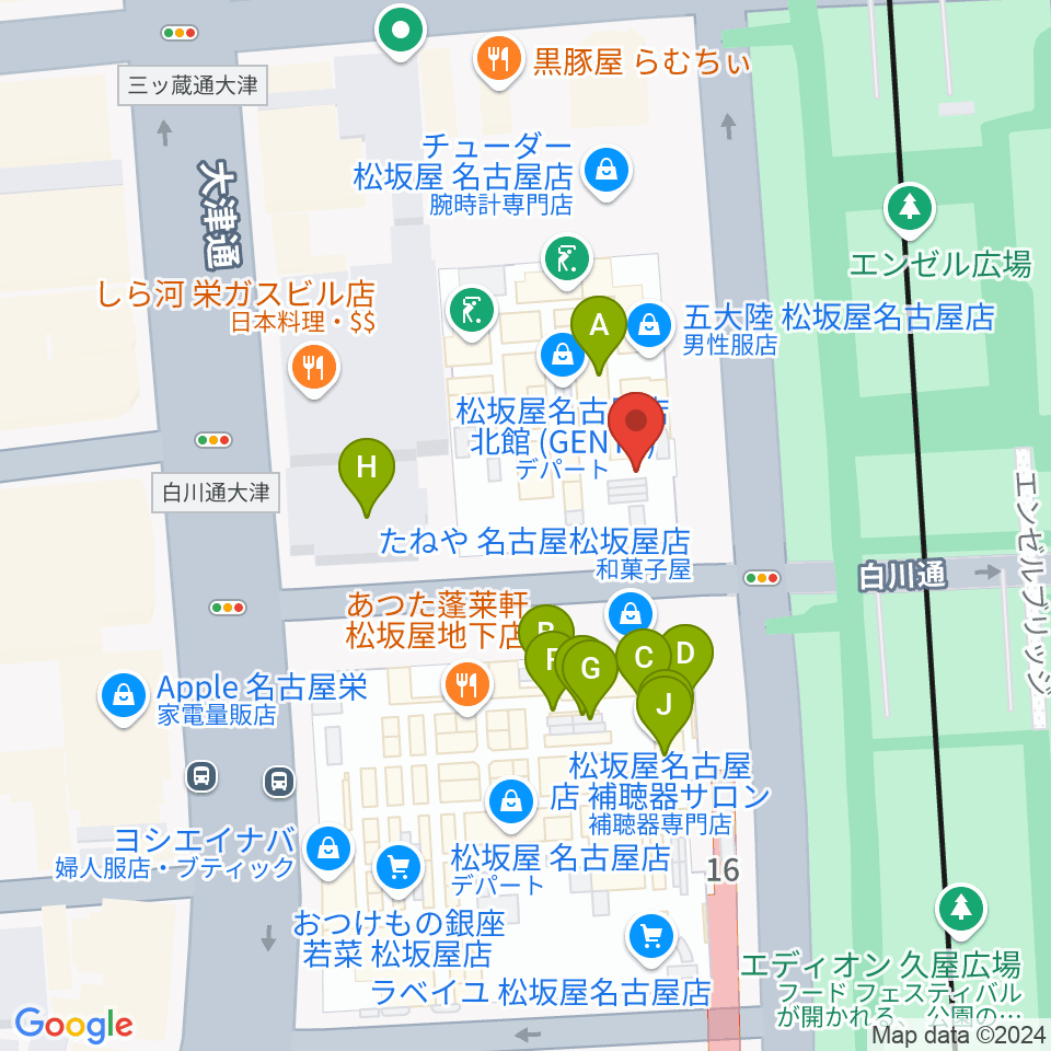 名古屋ReNY limited周辺のファミレス・ファーストフード一覧地図