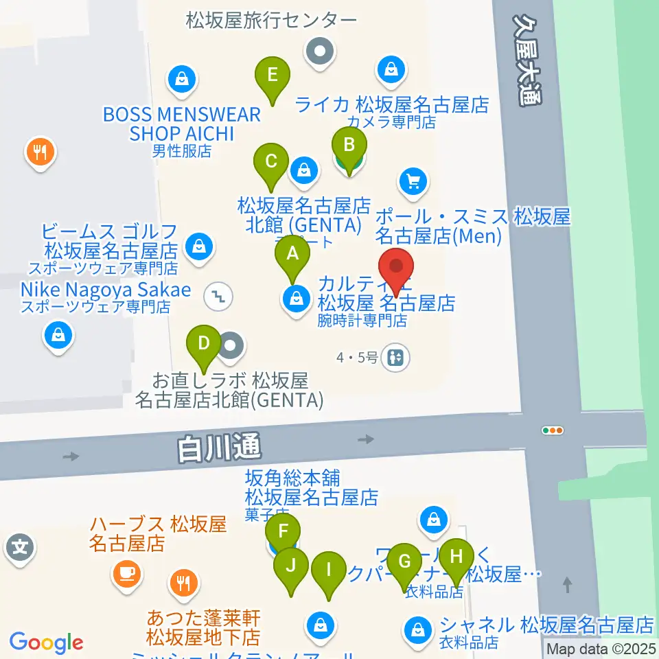 名古屋ReNY limited周辺のファミレス・ファーストフード一覧地図