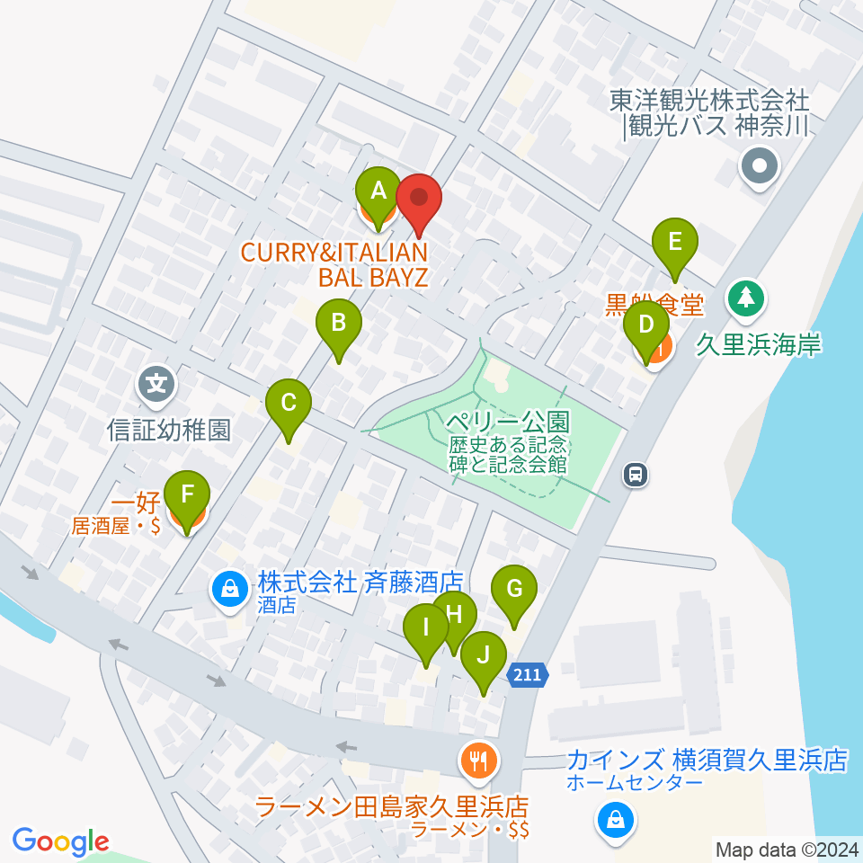 ドルチェ音楽教室周辺のファミレス・ファーストフード一覧地図