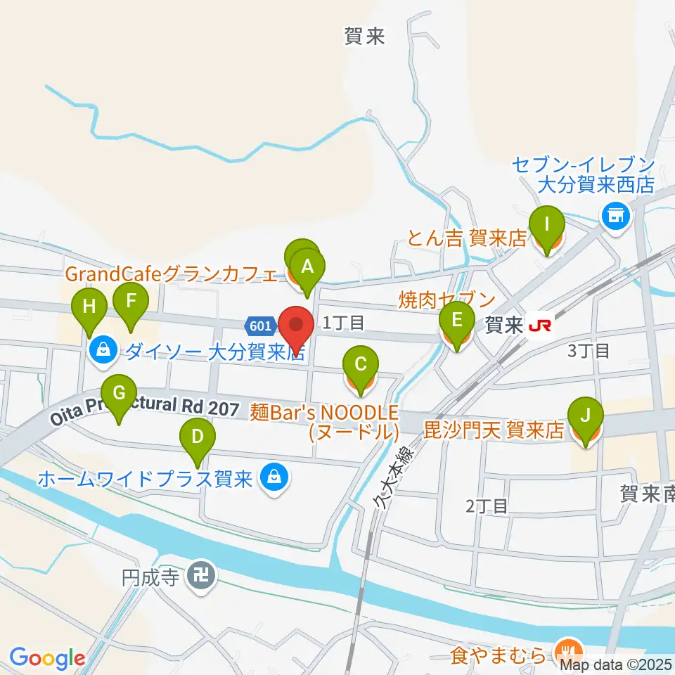 ソニコドラム教室周辺のファミレス・ファーストフード一覧地図