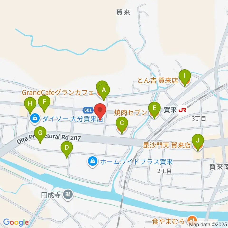 ソニコドラム教室周辺のファミレス・ファーストフード一覧地図