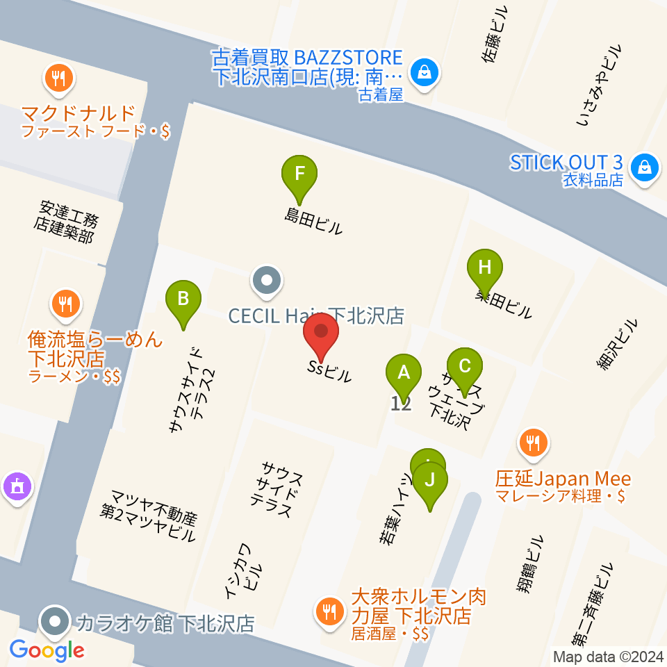 LANDRUTH ランドルース周辺のファミレス・ファーストフード一覧地図